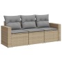 Gartensofa-Set mit beigen Kissen, 3-teilig, PE-Rattan von , Modulare Sofas für den Außenbereich - Ref: Foro24-3250996, Preis:...