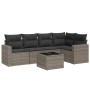 6-piece garden furniture set and gray synthetic rattan cushions by , Garden sets - Ref: Foro24-3218930, Price: 409,06 €, Disc...