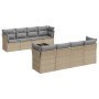 9-teiliges Gartensofa-Set mit beigen synthetischen Rattankissen von , Gartensets - Ref: Foro24-3249148, Preis: 651,85 €, Raba...