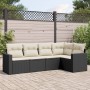 5-teiliges Gartenmöbel-Set und schwarze synthetische Rattankissen von , Modulare Sofas für den Außenbereich - Ref: Foro24-325...