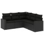 5-teiliges Gartenmöbel-Set und schwarze synthetische Rattankissen von , Modulare Sofas für den Außenbereich - Ref: Foro24-325...