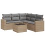 Garden sofa set with cushions 6 pieces beige synthetic rattan by , Modular outdoor sofas - Ref: Foro24-3251296, Price: 490,09...