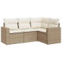 Gartensofa-Set mit Kissen, 4-teilig, beiges synthetisches Rattan von , Gartensets - Ref: Foro24-3218898, Preis: 384,42 €, Rab...