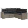 Garden sofa set with cushions 5 pieces gray synthetic rattan by , Garden sets - Ref: Foro24-3218940, Price: 341,45 €, Discoun...