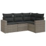 4-piece garden sofa set and gray synthetic rattan cushions by , Garden sets - Ref: Foro24-3218900, Price: 296,52 €, Discount: %