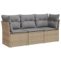 Garden sofa set with beige cushions 3 pieces PE rattan by , Garden sets - Ref: Foro24-3249048, Price: 208,25 €, Discount: %