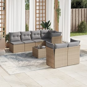 Gartensofa-Set mit beigen Kissen 8 Stück PE-Rattan von , Gartensets - Ref: Foro24-3249138, Preis: 526,99 €, Rabatt: %