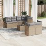 Gartensofa-Set mit beigen Kissen 8 Stück PE-Rattan von , Gartensets - Ref: Foro24-3249138, Preis: 537,34 €, Rabatt: %