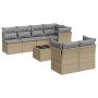 Gartensofa-Set mit beigen Kissen 8 Stück PE-Rattan von , Gartensets - Ref: Foro24-3249138, Preis: 537,34 €, Rabatt: %