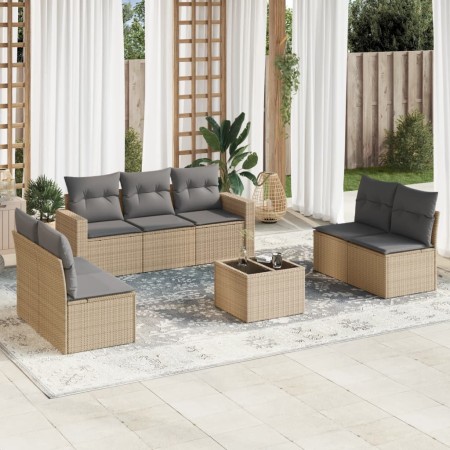 Garden sofa set with beige cushions 8 pcs PE rattan by , Modular outdoor sofas - Ref: Foro24-3251176, Price: 545,00 €, Discou...