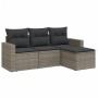 4-piece garden sofa set and gray synthetic rattan cushions by , Garden sets - Ref: Foro24-3218860, Price: 260,73 €, Discount: %