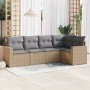 Gartensofa-Set mit Kissen, 5-teilig, beiges synthetisches Rattan von , Gartensets - Ref: Foro24-3218919, Preis: 341,55 €, Rab...