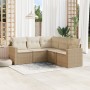 Gartensofa-Set mit Kissen, 5-teilig, beiges synthetisches Rattan von , Gartensets - Ref: Foro24-3218938, Preis: 454,96 €, Rab...