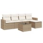 Garden sofa set with cushions 6 pieces beige synthetic rattan by , Garden sets - Ref: Foro24-3218888, Price: 431,98 €, Discou...