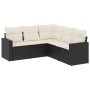 5-teiliges Gartenmöbel-Set und schwarze synthetische Rattankissen von , Modulare Sofas für den Außenbereich - Ref: Foro24-325...