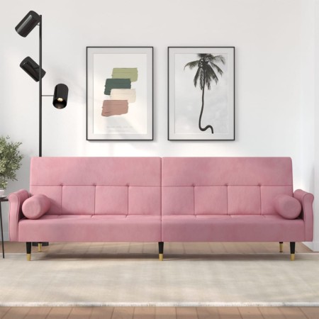 Sofa bed with pink velvet cushions by , Sofas - Ref: Foro24-351860, Price: 277,99 €, Discount: %