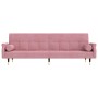 Sofá cama con cojines terciopelo rosa de , Sofás - Ref: Foro24-351860, Precio: 277,15 €, Descuento: %