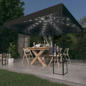 Cenador con tira de luces LED 3x3 m gris antracita de , Carpas y cenadores - Ref: Foro24-3070322, Precio: 210,25 €, Descuento: %