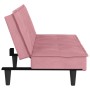 Sofá cama con portavasos terciopelo rosa de , Sofás - Ref: Foro24-351923, Precio: 254,02 €, Descuento: %