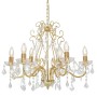 Round golden crystal bead chandelier with 6 x E14 bulbs by vidaXL, Lamps - Ref: Foro24-281603, Price: 113,59 €, Discount: %