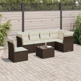 7-teiliges Garten-Essset und schwarze Kissen aus synthetischem Rattan von , Gartensets - Ref: Foro24-3217706, Preis: 473,41 €...