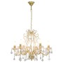 Round golden crystal bead chandelier with 6 x E14 bulbs by vidaXL, Lamps - Ref: Foro24-281603, Price: 113,59 €, Discount: %