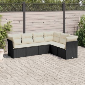 6-piece garden sofa set and black synthetic rattan cushions by , Garden sets - Ref: Foro24-3217676, Price: 411,65 €, Discount: %