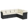 6-teiliges Gartensofa-Set und schwarze synthetische Rattankissen von , Gartensets - Ref: Foro24-3217676, Preis: 411,65 €, Rab...