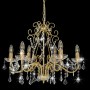 Round golden crystal bead chandelier with 6 x E14 bulbs by vidaXL, Lamps - Ref: Foro24-281603, Price: 113,59 €, Discount: %