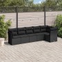 6-teiliges Gartensofa-Set und schwarze synthetische Rattankissen von , Gartensets - Ref: Foro24-3217655, Preis: 365,36 €, Rab...