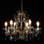 Round golden crystal bead chandelier with 6 x E14 bulbs by vidaXL, Lamps - Ref: Foro24-281603, Price: 113,59 €, Discount: %