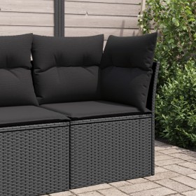 Garden corner sofa with black synthetic rattan cushions by , Outdoor sofas - Ref: Foro24-365985, Price: 78,99 €, Discount: %