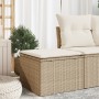 Taburete de jardín con cojín ratán sintético beige 55x55x37cm de , Otomanas de exterior - Ref: Foro24-366057, Precio: 78,07 €...