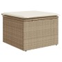 Taburete de jardín con cojín ratán sintético beige 55x55x37cm de , Otomanas de exterior - Ref: Foro24-366057, Precio: 78,07 €...