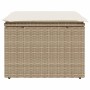 Garden stool with beige synthetic rattan cushion 55x55x37cm by , Outdoor ottomans - Ref: Foro24-366057, Price: 78,07 €, Disco...