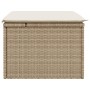 Taburete de jardín con cojín ratán sintético beige 55x55x37cm de , Otomanas de exterior - Ref: Foro24-366057, Precio: 78,07 €...