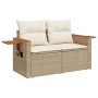 2-Sitzer-Gartensofa mit Kissen, beiges synthetisches Rattan von , Outdoor-Sofas - Ref: Foro24-366083, Preis: 205,63 €, Rabatt: %