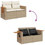 2-Sitzer-Gartensofa mit Kissen, beiges synthetisches Rattan von , Outdoor-Sofas - Ref: Foro24-366083, Preis: 205,63 €, Rabatt: %