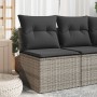 Garden sofa without armrests with gray PE rattan cushions by , Outdoor sofas - Ref: Foro24-366112, Price: 56,82 €, Discount: %