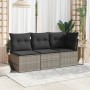 Garden sofa without armrests with gray PE rattan cushions by , Outdoor sofas - Ref: Foro24-366112, Price: 56,99 €, Discount: %