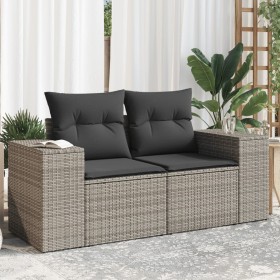 Garden sofa with cushions 2 seater gray synthetic rattan by , Outdoor sofas - Ref: Foro24-366125, Price: 197,99 €, Discount: %