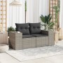 Gartensofa mit Kissen, 2-Sitzer, graues synthetisches Rattan von , Outdoor-Sofas - Ref: Foro24-366125, Preis: 197,52 €, Rabat...