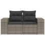 Gartensofa mit Kissen, 2-Sitzer, graues synthetisches Rattan von , Outdoor-Sofas - Ref: Foro24-366125, Preis: 197,52 €, Rabat...