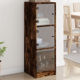 Sideboard with smoked oak glass doors 35x37x109 cm by , Sideboards - Ref: Foro24-836389, Price: 79,99 €, Discount: %