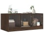 Mesa de centro con puertas de vidrio marrón roble 102x50x42 cm de , Mesas de centro - Ref: Foro24-836419, Precio: 88,10 €, De...