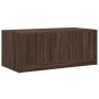 Mesa de centro con puertas de vidrio marrón roble 102x50x42 cm de , Mesas de centro - Ref: Foro24-836419, Precio: 88,10 €, De...