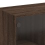 Mesa de centro con puertas de vidrio marrón roble 102x50x42 cm de , Mesas de centro - Ref: Foro24-836419, Precio: 88,10 €, De...