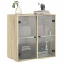 Wandschrank mit Glastüren aus Sonoma-Eiche, 68 x 37 x 68,5 cm von , Schließfächer und Lagerschränke - Ref: Foro24-836492, Pre...