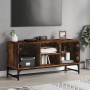 Mueble de TV con puertas de vidrio roble ahumado 102x37x50 cm de , Muebles TV - Ref: Foro24-836536, Precio: 63,99 €, Descuent...