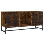 Mueble de TV con puertas de vidrio roble ahumado 102x37x50 cm de , Muebles TV - Ref: Foro24-836536, Precio: 63,99 €, Descuent...